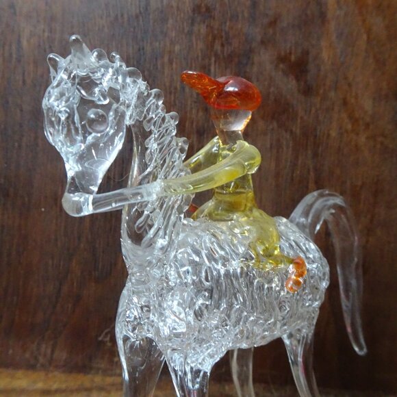 Vintage glass horse and jockey - Picture 7 of 15